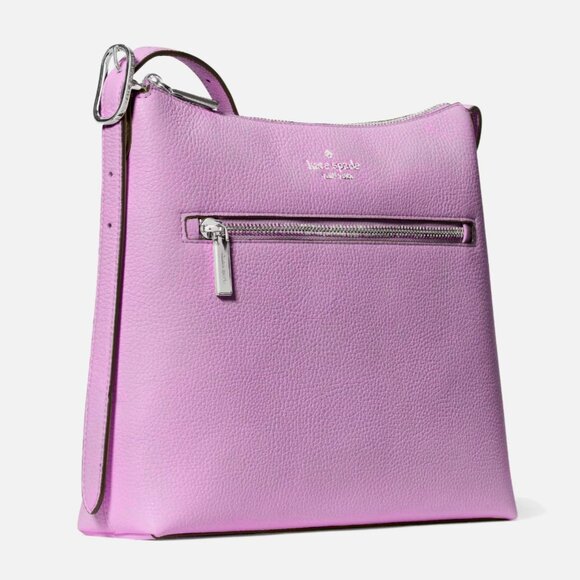 New Kate Spade 454 Large Swingpack Buckle Crossbody Pebble Leather Wisteria - Picture 3 of 4